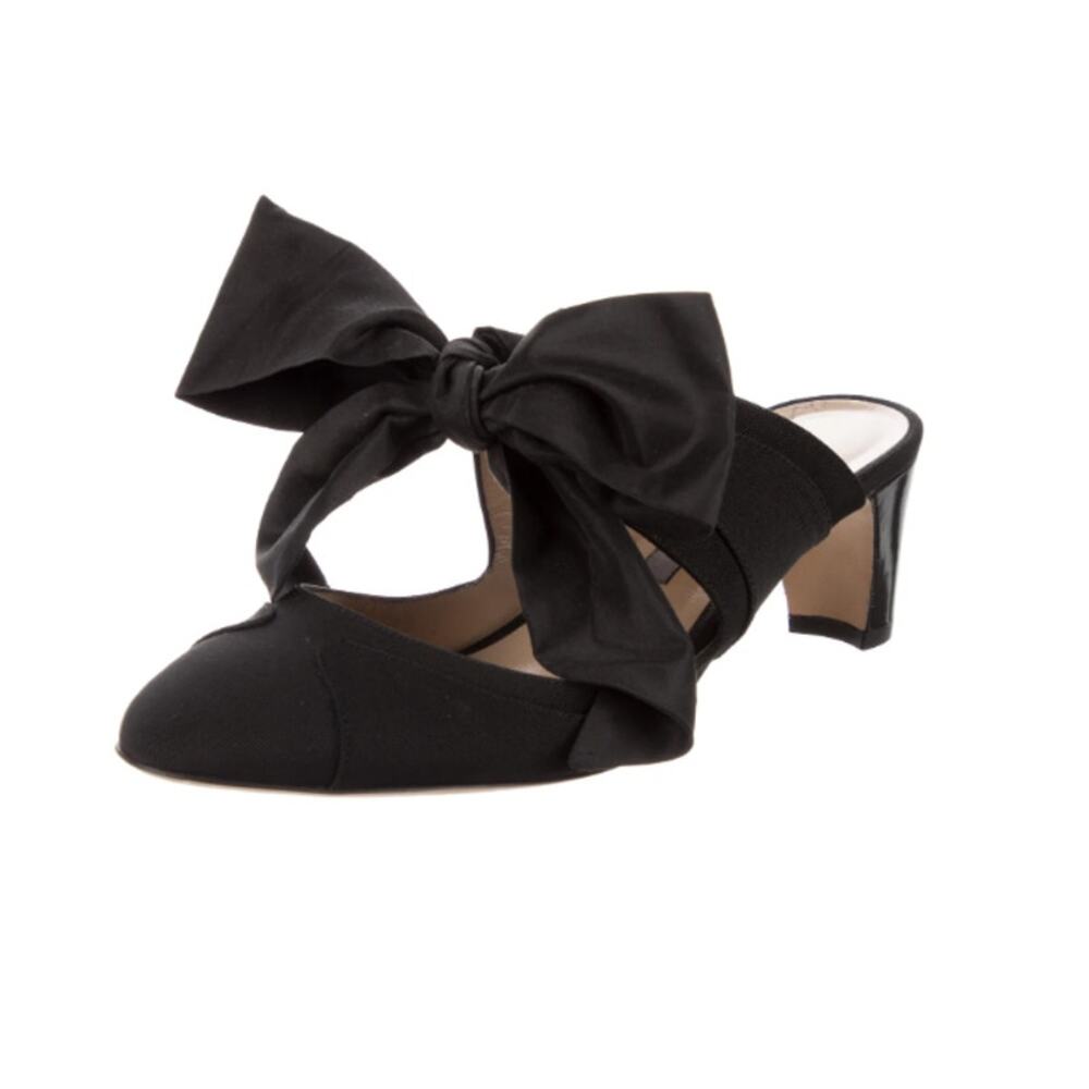 Zac Posen Olive Green Mule Pumps with Bows, size 39 - Picture 9 of 10